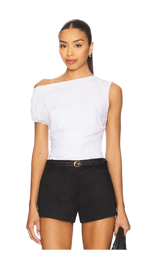 Poplin Off Shoulder Top in White. - size XXXXL/4X (also in L, M, S, XL/1X, XS, XXXL/3X)