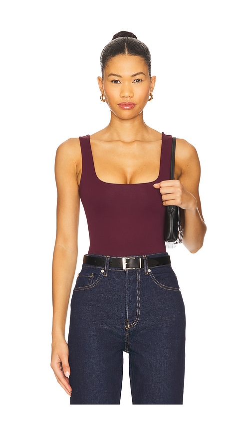 Scuba Modern Tank Bodysuit in Burgundy. - size L (also in M, S, XL/1X, XS, XXXXL/4X) - Good American - Modalova