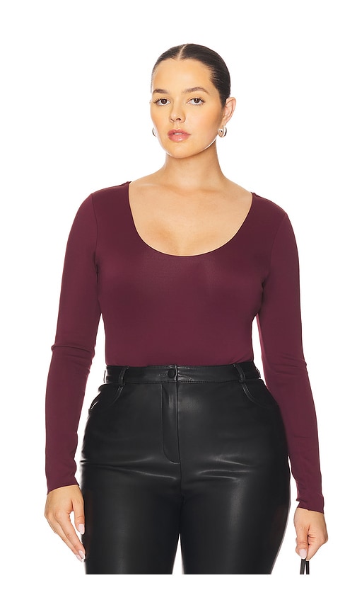 Good American Scuba Scoop Neck Bodysuit In Multi