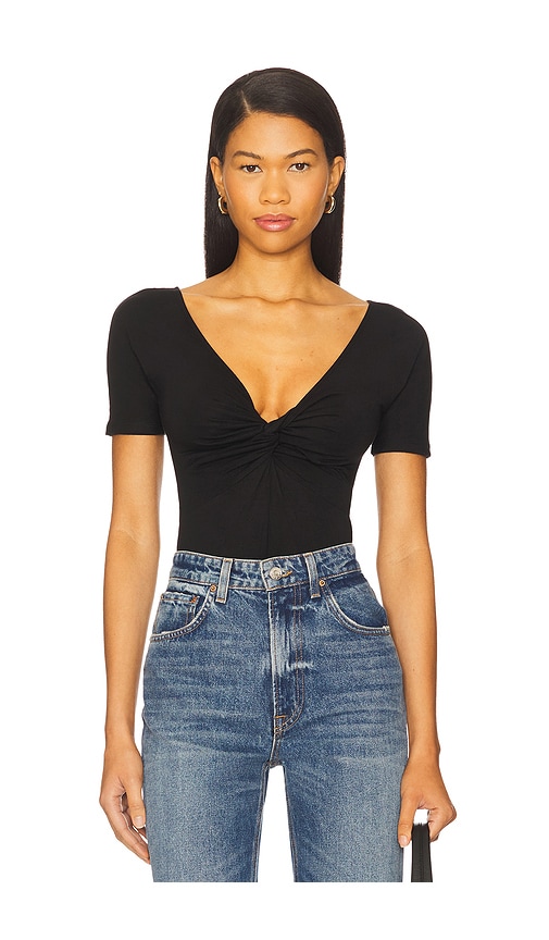 Jersey Twist Front Bodysuit in Black. - size L (also in M, S, XL/1X, XS, XXL/2X, XXXXL/4X) - Good American - Modalova