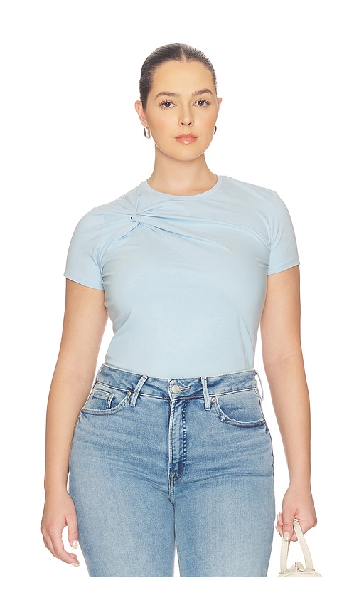  Good American Super Stretch Twist Tee Shirt En Color Bebe Azul Talla L  (también En M, S, Xl/1x, Xs). 