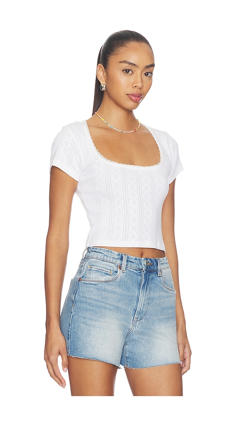Good American The Pointelle Square Neck Top | Thumbnail 3