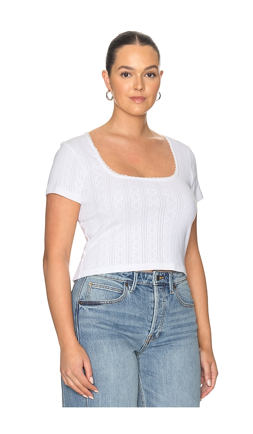 Good American The Pointelle Square Neck Top | Thumbnail 4