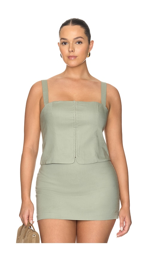 Good American The Linen Corset Top | Thumbnail 2