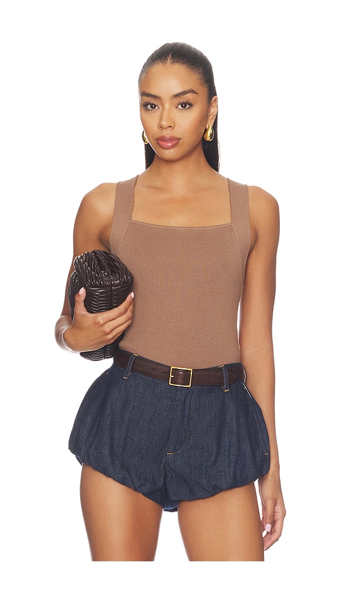 Good American The Rib Strappy Tank Top en Brown Taille M Also en XS S L 109 €