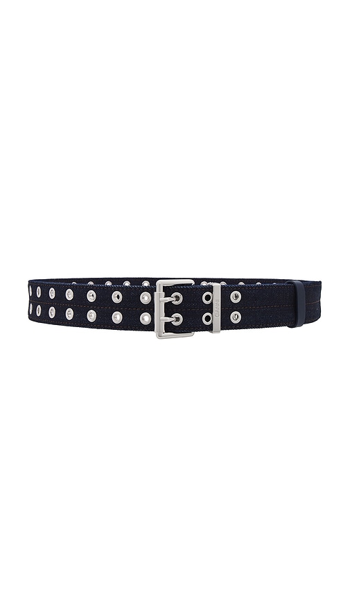 Ganni Double Eyelet Belt Denim in Dark Navy | REVOLVE
