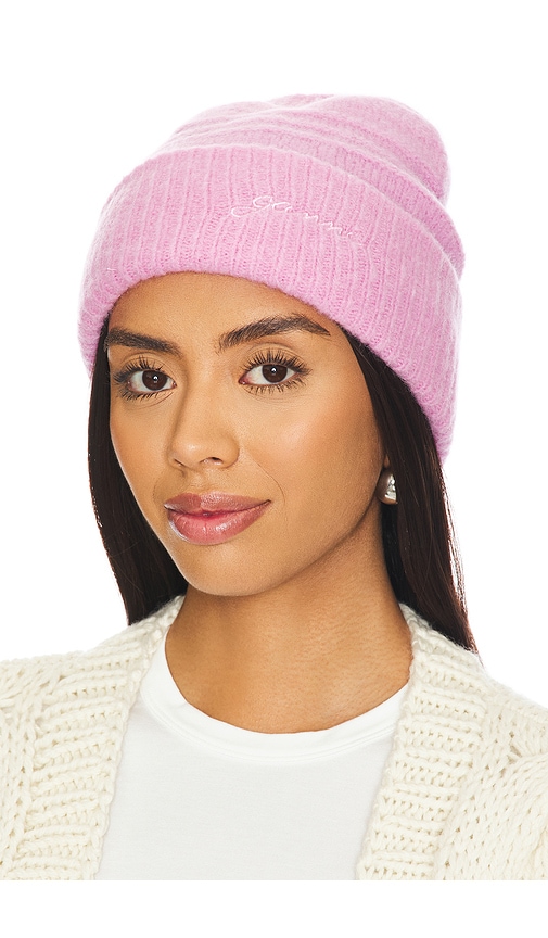 Ganni Soft Wool Beanie in Corsage