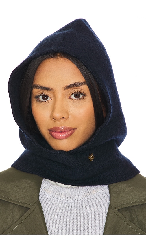 Ganni Boiled Wool Balaclava in Sky Captain | REVOLVE