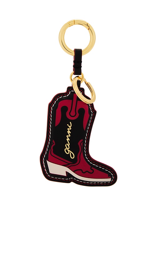 Ganni Western Boot Keyring in Racing Red | REVOLVE