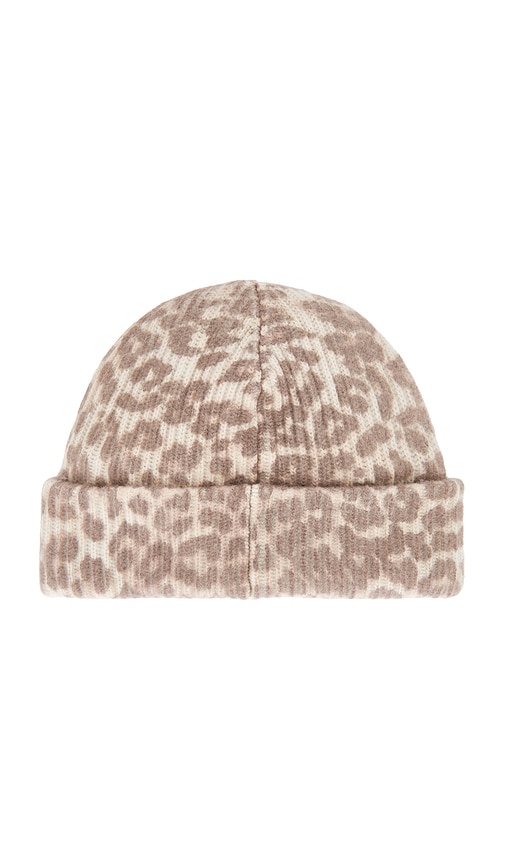  Ganni Beanie Graphic Mix Printed Leopard In Brown. 