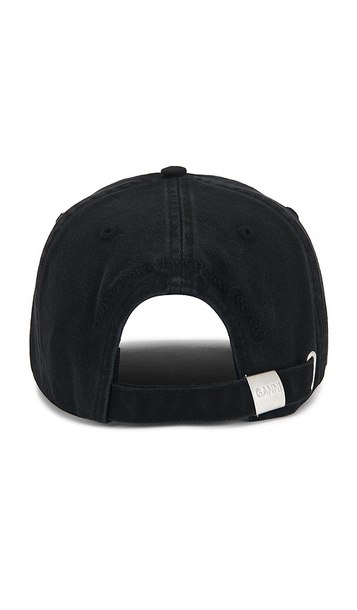 Ganni Washed Canvas Cap In Brown