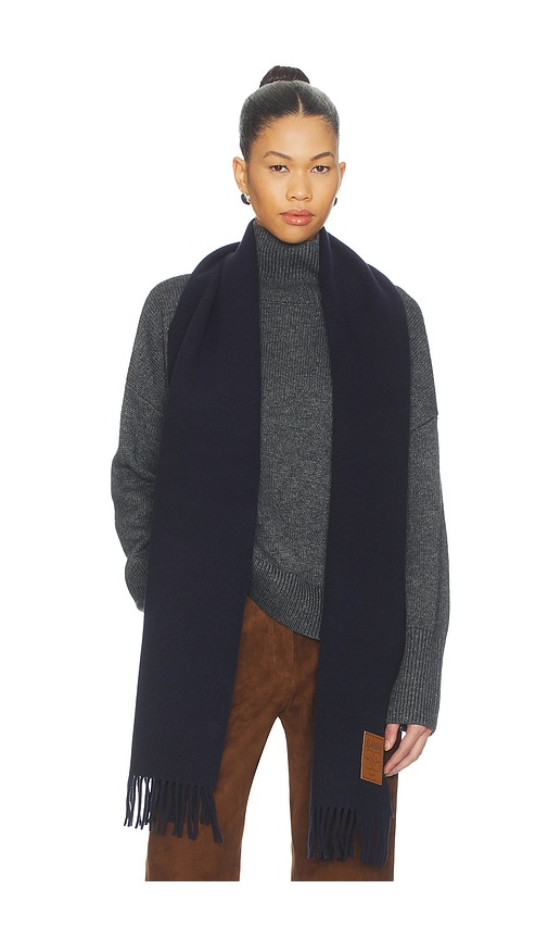 Ganni Double Face Solid Scarf in Sky Captain