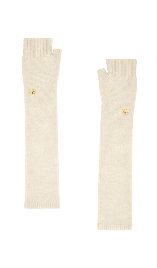 Ganni Yak Mix Gloves in Egret