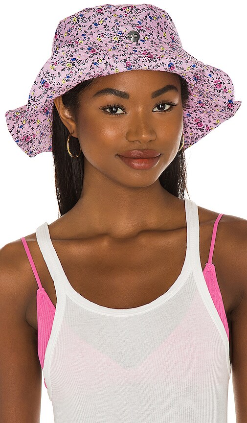 Pink floral store bucket hat