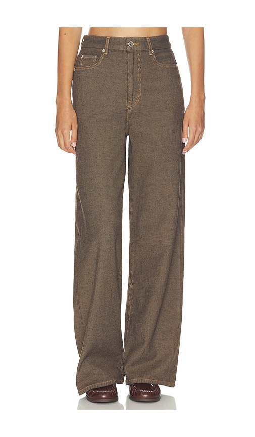 Ganni Neppy Denim Lari Jeans in Brown. - size 25 (also in 26, 27, 28, 29)