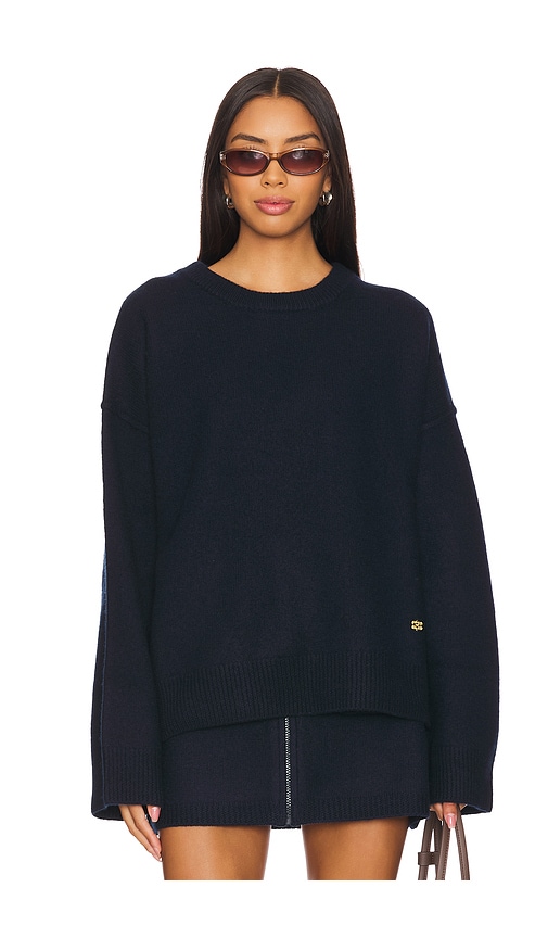 Shop Ganni Wool Sweater In Sky Captain