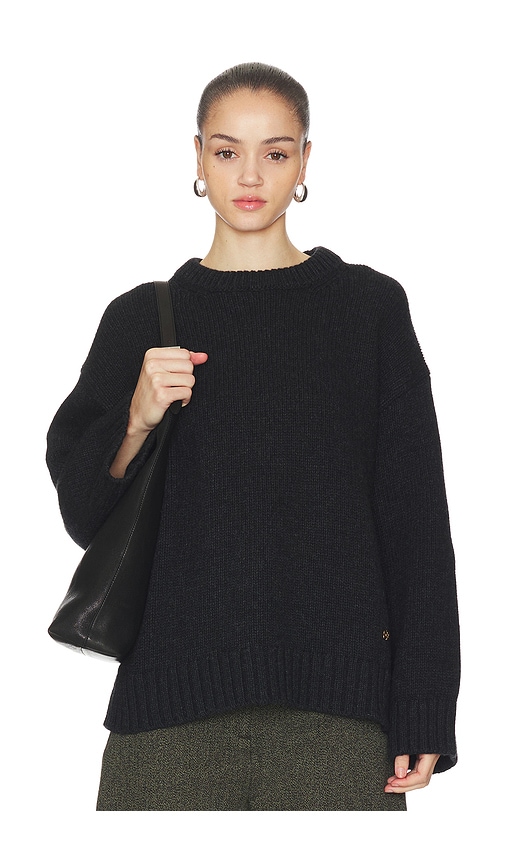Ganni Chunky Wool Mix Sweater In Black