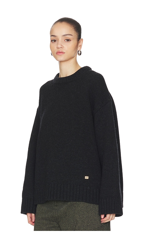 Ganni Chunky Wool Mix Sweater In Black