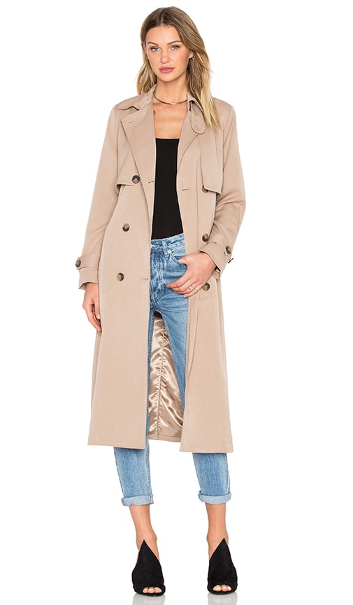 Ganni Brown Trench Coat in Praline | REVOLVE