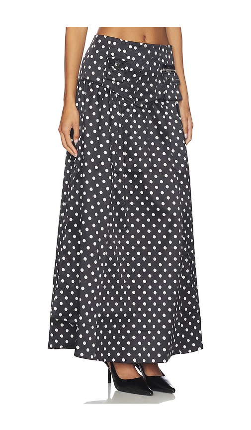 Ganni Women's Printed Double Satin Corset A-line Maxi Skirt In Black