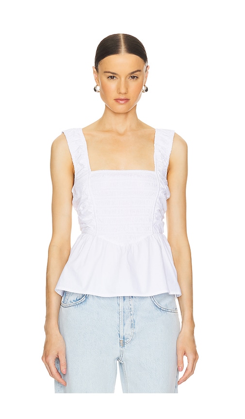 Shop Ganni Strap Blouse In White