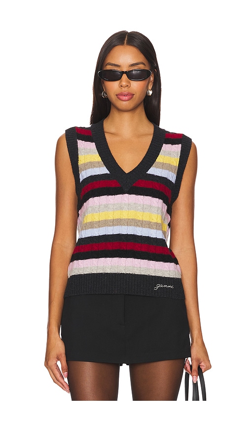 Ganni Logo Mix Vest in Multicolour