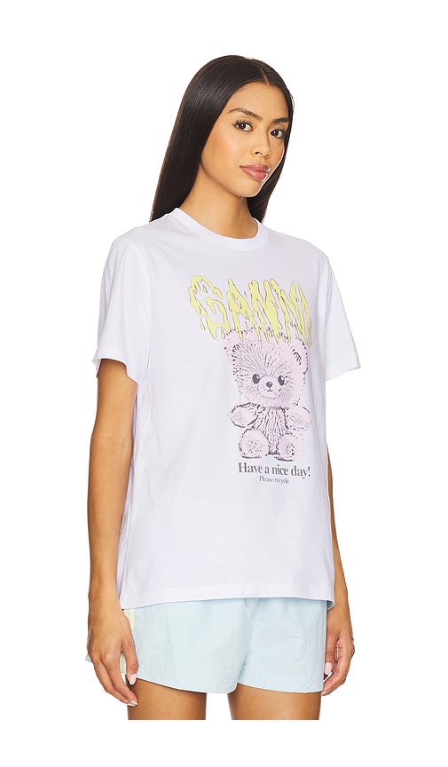 Basic Cotton Jersey Teddy Relaxed T-shirt in White. - size XS (also in L, M, S, XL, XXS)