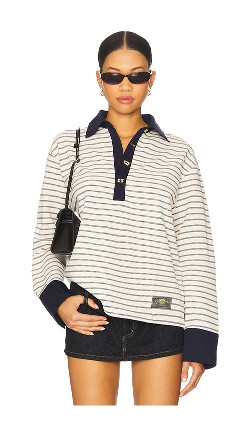 Ganni Single Piquet Jersey Polo