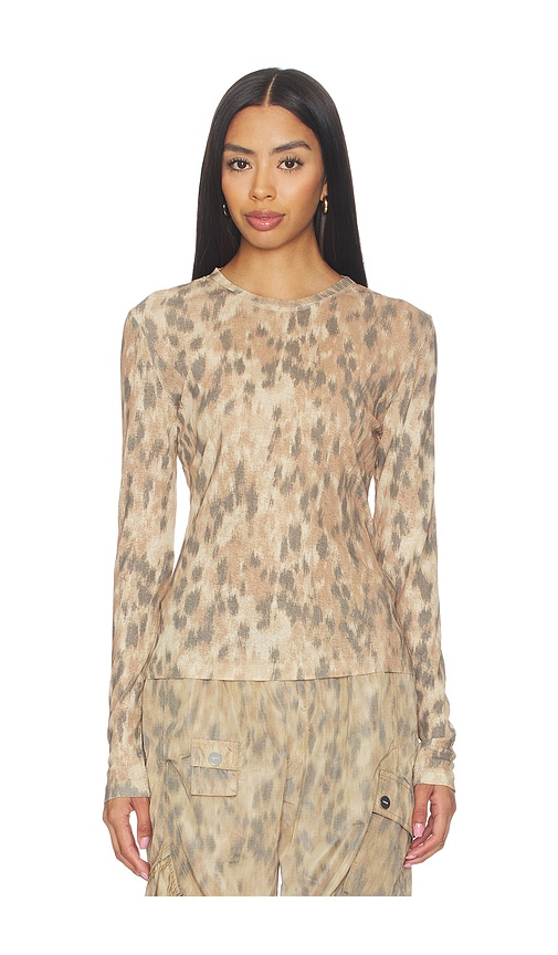 Ganni Printed Marl Mesh Long Sleeve Top | Thumbnail 3 Ganni Printed Marl Mesh Long Sleeve Top | Thumbnail 3