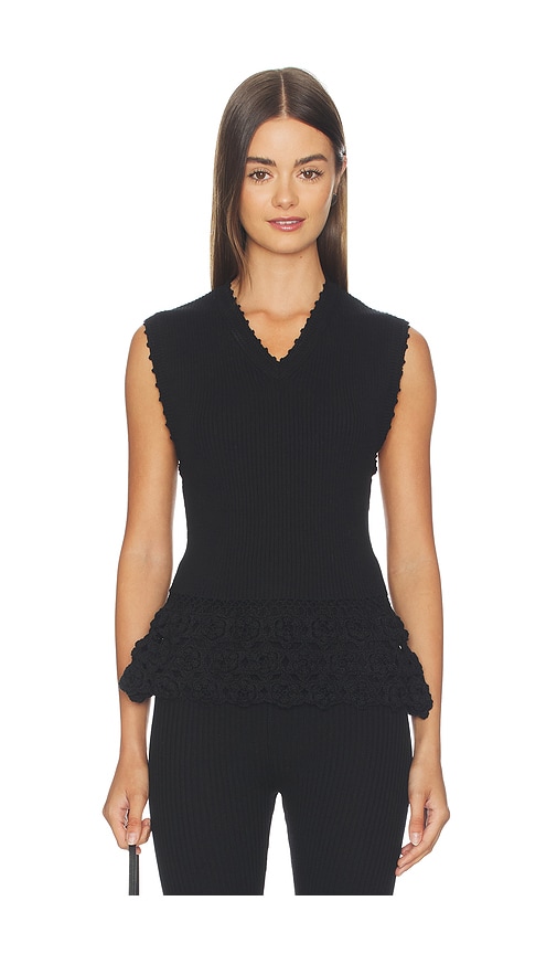 Ganni Fine Cotton Rib Crochet Top | Thumbnail 3 Ganni Fine Cotton Rib Crochet Top | Thumbnail 3