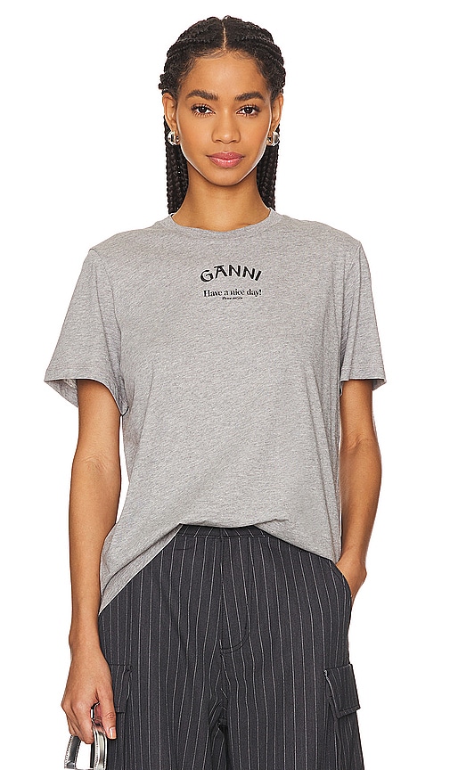Ganni T-shirt  Woman Color Grey