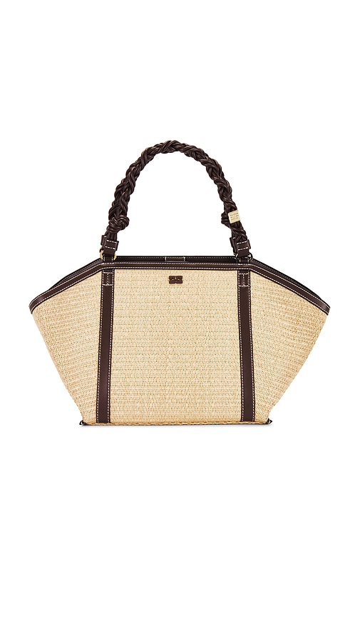 Shop Ganni Bou Medium Tote In Beige