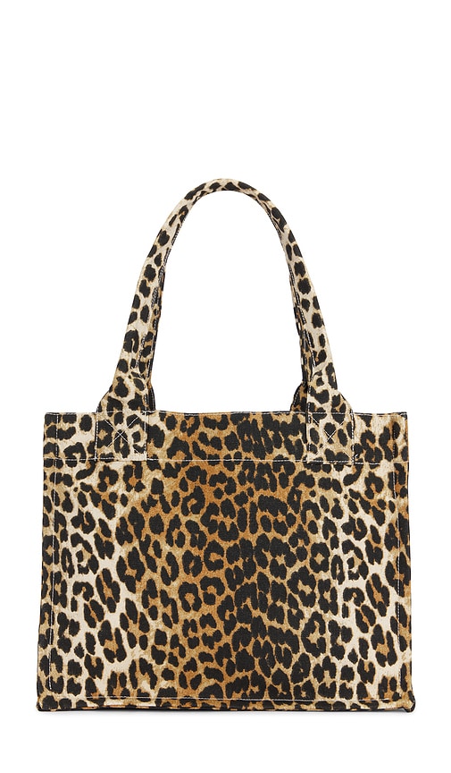 Ganni Large Easy Shopper Tote In 豹纹
