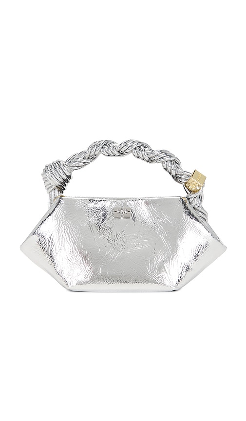 Bou Mini Metallic Bag in Metallic Silver.