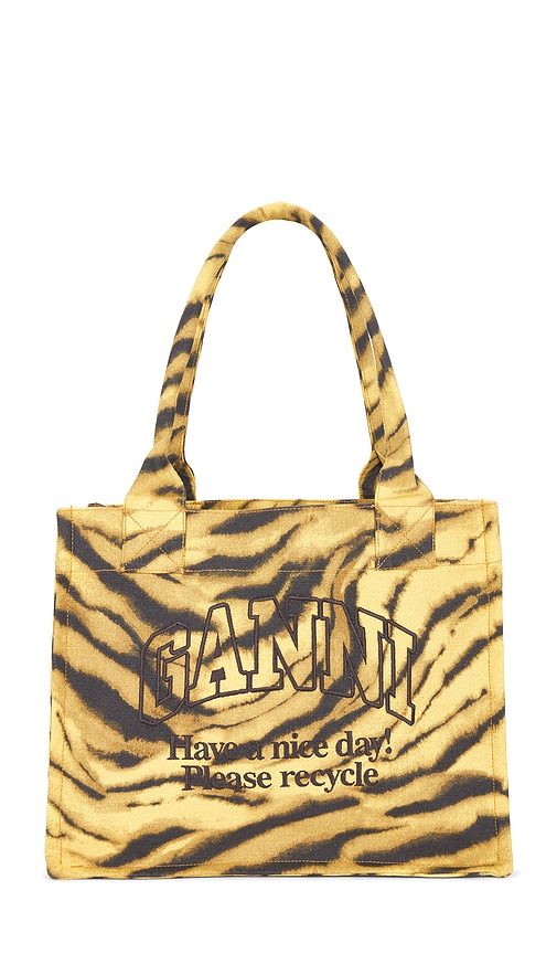 Ganni Large Easy Shopper Pocket Print Tote Bag
