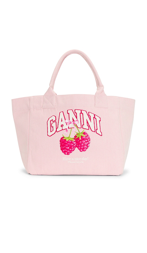 Ganni Medium Trapeze Shopper Bag Raspberry