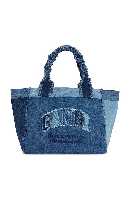 Ganni Medium Trapeze Shopper Denim Bag