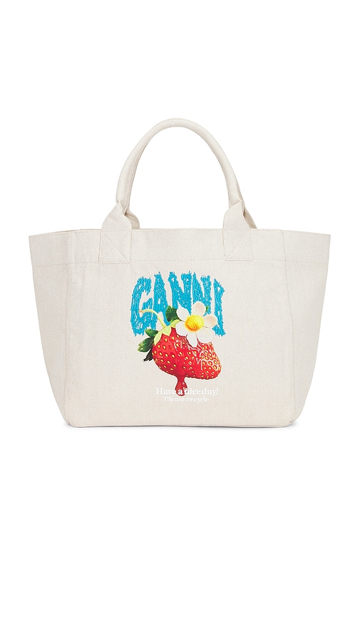 Ganni Medium Trapeze Shopper Strawberry Print