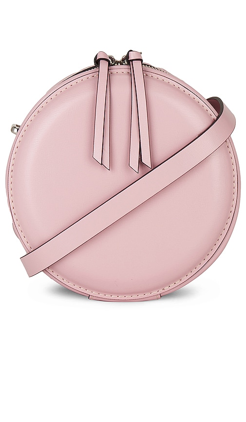 Ganni Banner Recycled Leather Roller Bag In Pink Nectar