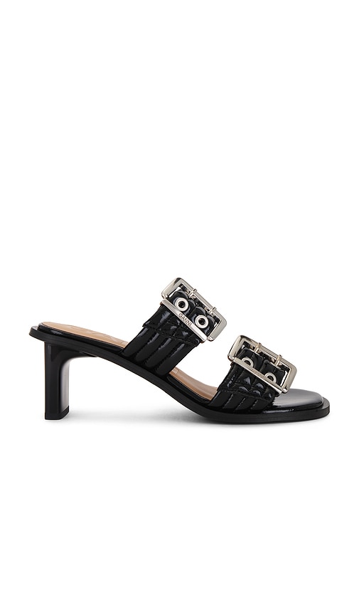 Shop Ganni Buckle Mule Sandal In Black