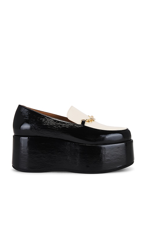 Ganni Platform Loafer Naplack In Black & Egret