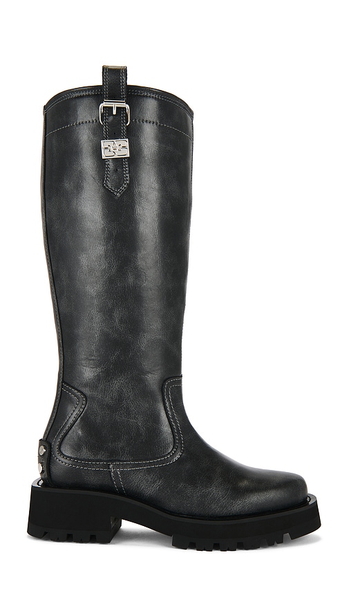 Ganni Studs Boot in Ebony | REVOLVE