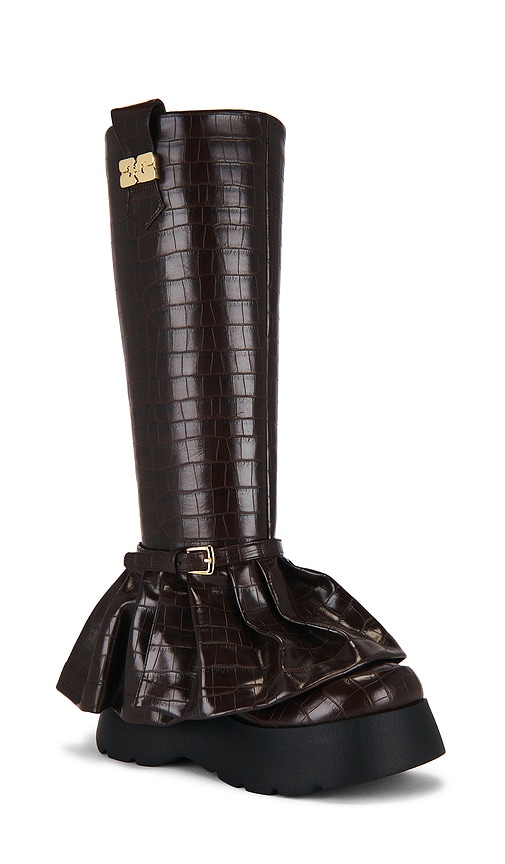 Ganni Kat Platform Boot In Brown