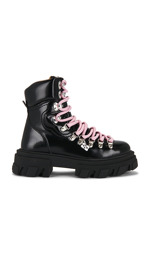 Ganni Cleated Mountain Boot in Black