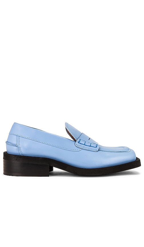 Ganni Flat Loafer in Placid Blue | REVOLVE