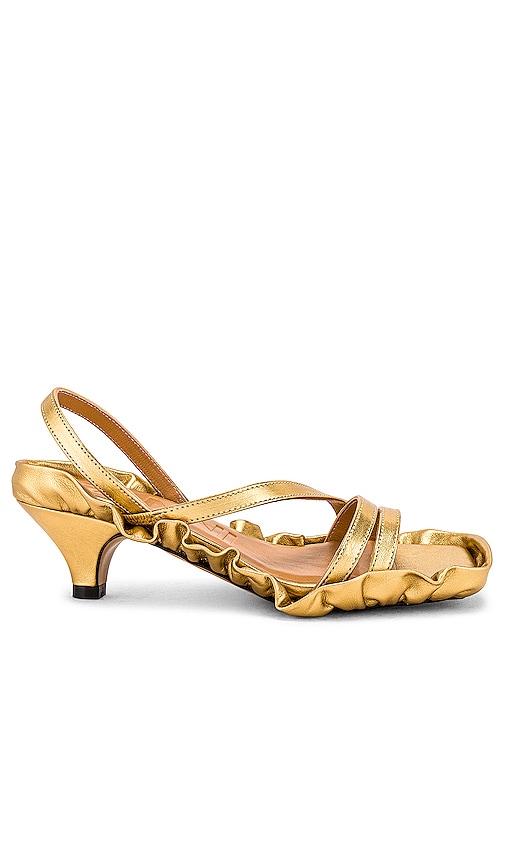 Gold strappy hotsell kitten heels