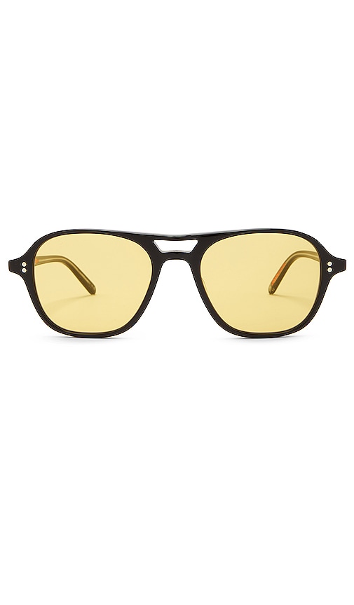 Garrett Leight Doc Sunglasses in Bio Black & Semi-flat Desert Sun