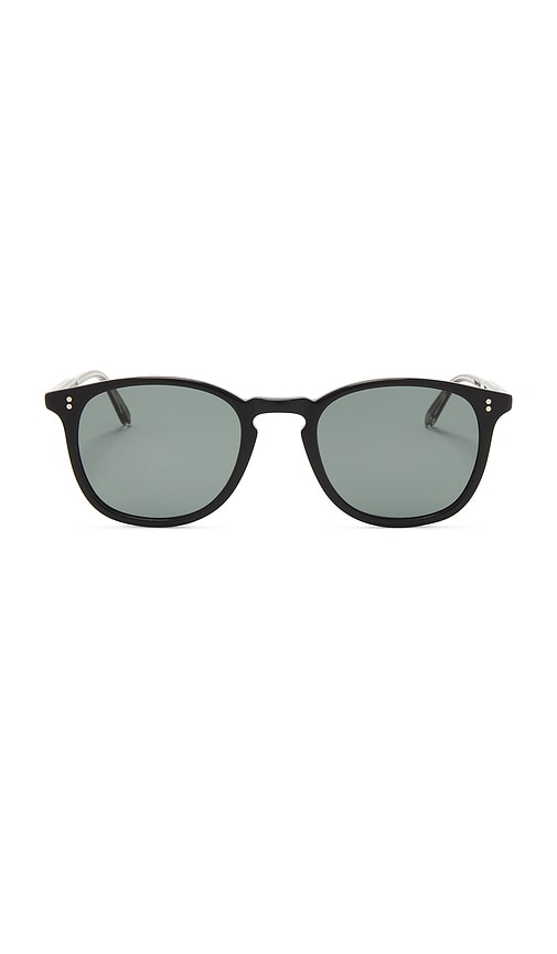 Shop Garrett Leight Kinney Sun Sunglasses In Black,semi-flat Pure Blue Smoke