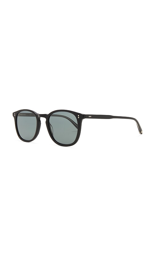 Shop Garrett Leight Kinney Sun Sunglasses In Black,semi-flat Pure Blue Smoke