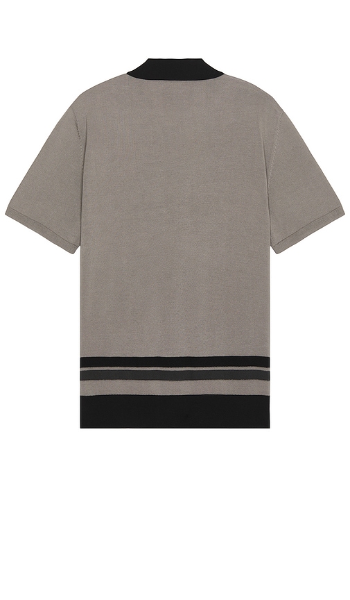 Shop Good Man Brand Essex Short Sleeve Stripe Knit Shirt In 麻灰色